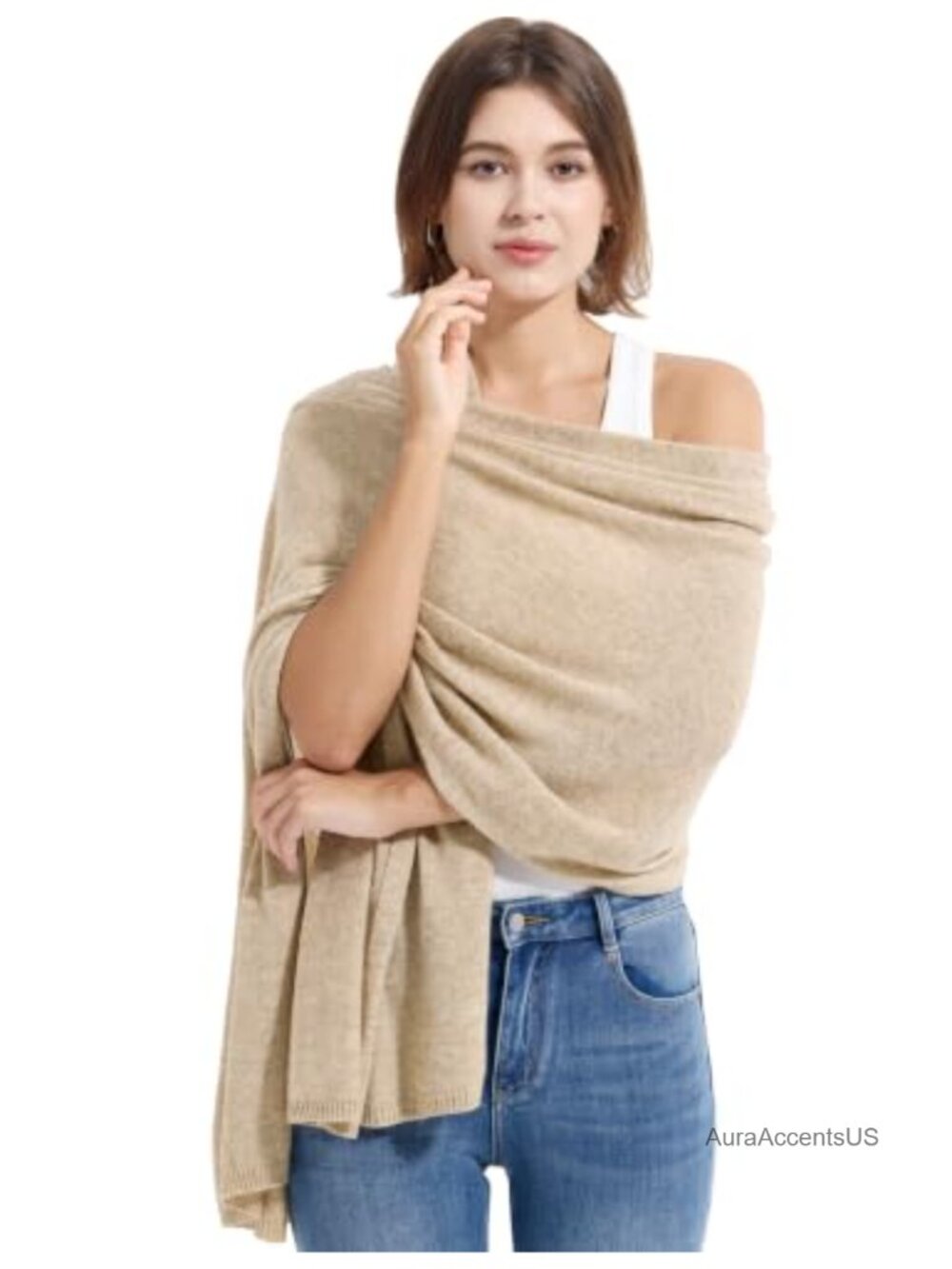 Cashmere Wool Blend Wrap Shawl Pashmina Travel Scarf Women